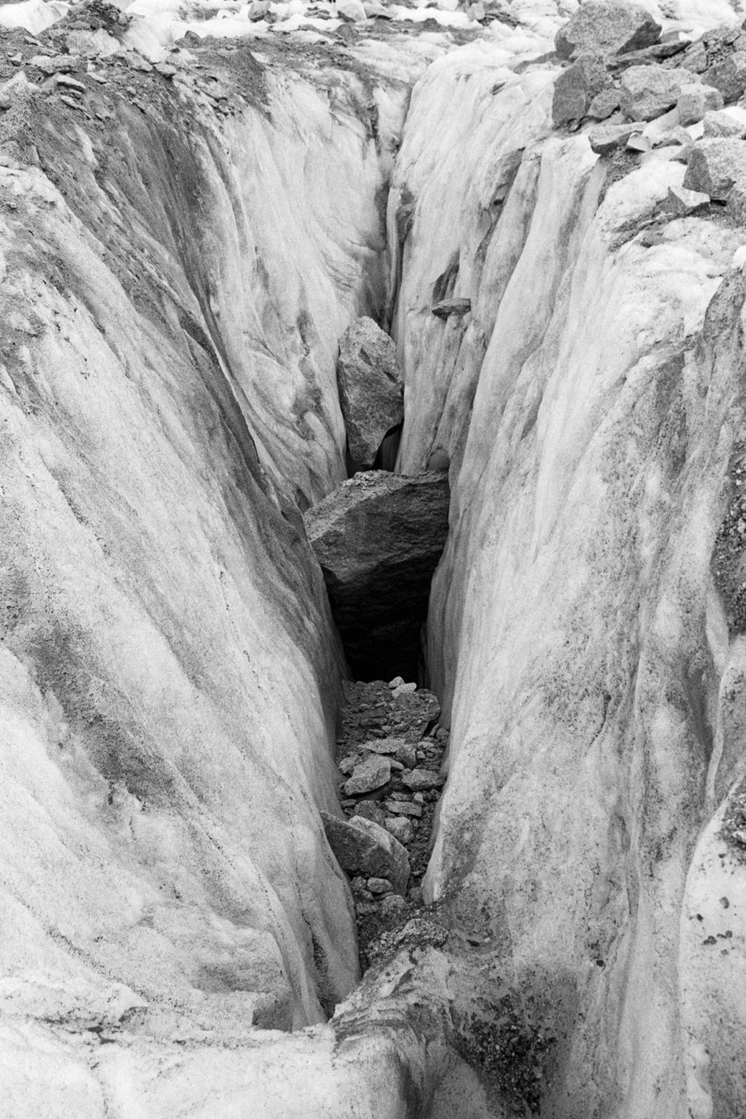 Mer de Glace glacier crevasse